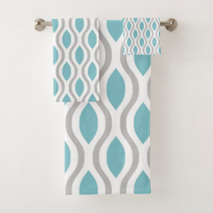 Retro Mitte Jahrhundert Modernes Ogee Muster Badhandtuch Set