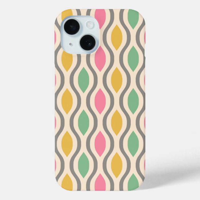 Retro Mitte Jahrhundert Modernes Ogee Muster Case-Mate iPhone Hülle (Rückseite)