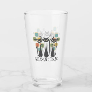 Retro Mitte Jahrhundert Schwarze Atomkatzen MCM Glas