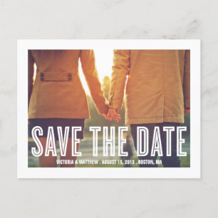 RETRO MITTEILUNG DER PAAR-%PIPE% SAVE THE DATE ANKÜNDIGUNGSPOSTKARTE