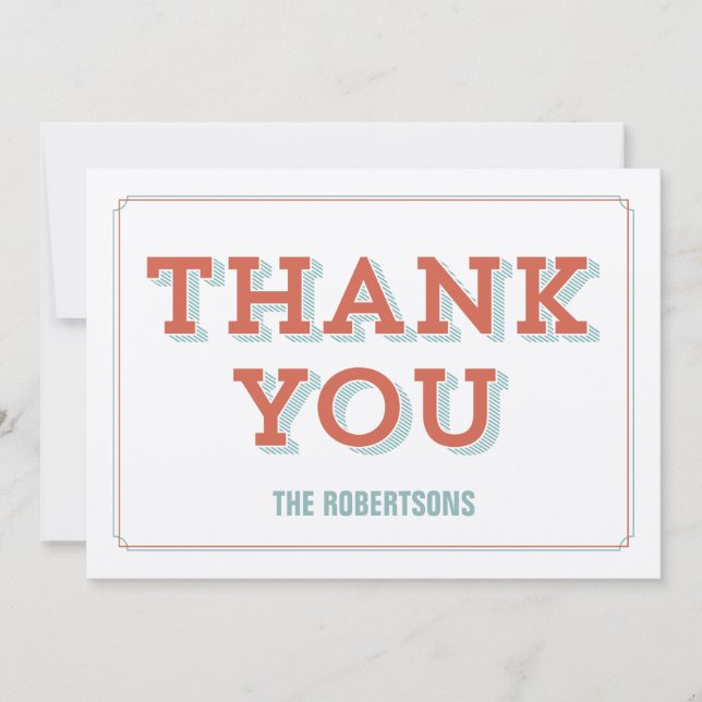 Retro-Mitteilungskarten für Personalisierte Felt-P Dankeskarte (Vorderseite)