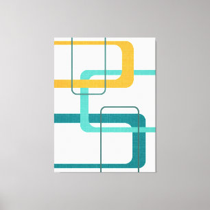 Retro Mittelalter Atomzeitalter 23 Aquamarin, Oran Leinwanddruck