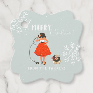 Retro-Mittelalter-Modern-Christmas-Feiertag Geschenkanhänger