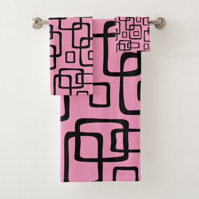 Retro-Mittelalter-Modernes abstraktes Muster Badhandtuch Set (Insitu)