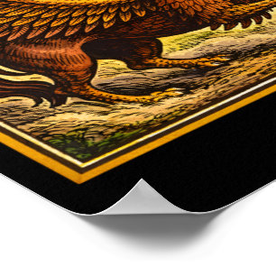 Retro-Mittelalter-Schneckenreiter-Fantasy-T-Shirt- Poster
