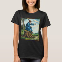 Retro-Mittelalter-Schneckenreiter-Fantasy-T-Shirt