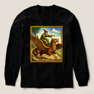 Retro-Mittelalter-Schneckenreiter-Fantasy-T-Shirt- Tri-Blend Shirt