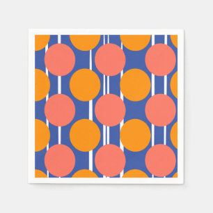Retro-Mittelalter-Style Orange-Blauer-Punkt-Teil Serviette