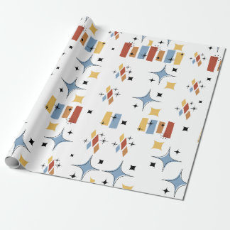 Retro-Mitteljahrhundert-Sternenexplosion Geschenkpapier