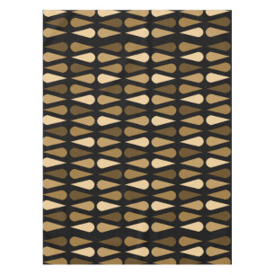 Retro Mitteljahrs Teardrops Black Brown Tischdecke