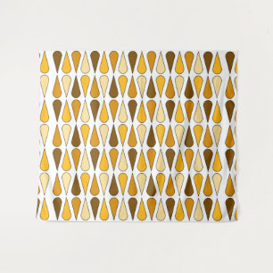 Retro Mitteljahrs Teardrops Ochre Wandteppich