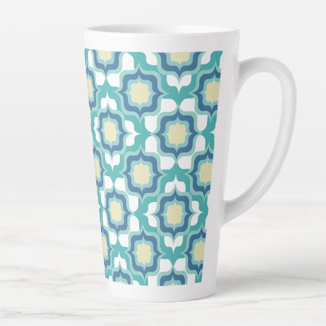 Retro Mittelmeer Blau Weiß Milchtasse (Rechts)
