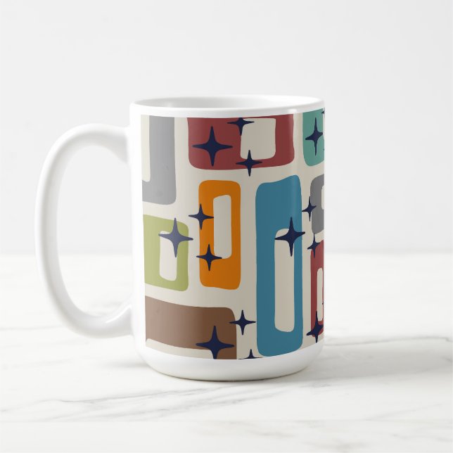 Retro-Mittelmoderne abstrakte Muster Kaffeetasse (Links)
