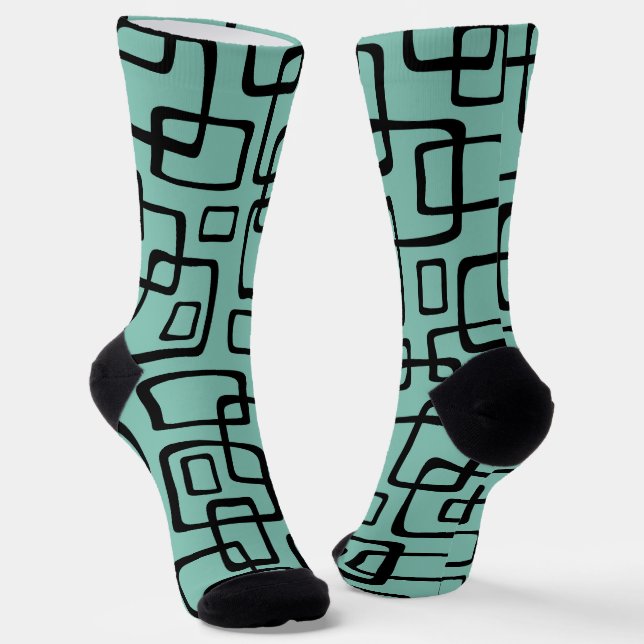 Retro-Mittelmoderne abstrakte Muster Socken (Gewinkelt)