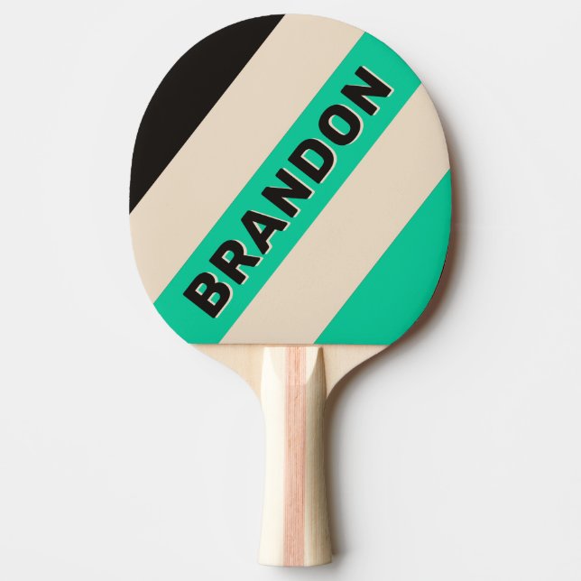 Retro Mitternacht dünne Streifen mit Namen Tischtennis Schläger (Vorderseite)