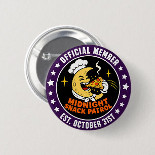 Retro-Mitternachtssnack-Patrouille-Halloween-Abzei Button