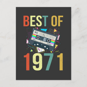 Retro Mixtape Best of 1971 Birthday Cassette Gift Postkarte