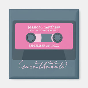 Retro Mixtape, das Save the Date Wedding ist Magnet