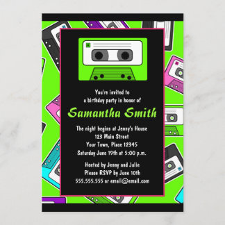 Retro Mixtape Themed Geburtstags-Party Einladung