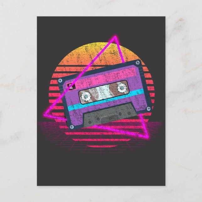 Retro Mixtape Vaporwave Music Sunset Tape Postkarte (Vorderseite)