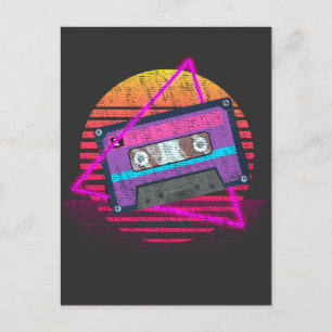 Retro-Mixtape-Vaporwave-Musik-Sonnenuntergangs-Tap Postkarte