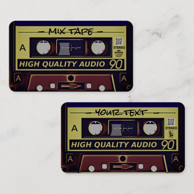 Retro-Mixtape Visitenkarte Telefonnummerkarte (Vorne/Hinten)