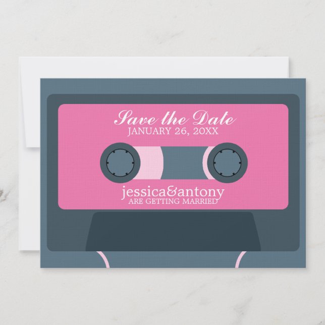 Retro Mixtape Wedding Save the Date (Vorderseite)