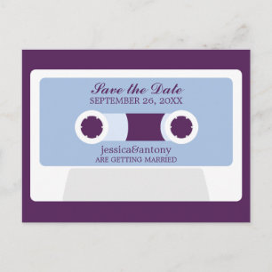 Retro Mixtape Wedding Save the Date Ankündigungspostkarte