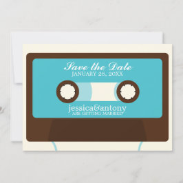 Retro Mixtape Wedding Save the Date Einladung