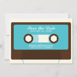 Retro Mixtape Wedding Save the Date Einladung