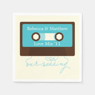Retro Mixtape Wedding Serviette