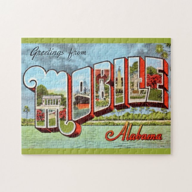 Retro-Mobil Alabama-Postkarte Puzzle (Horizontal)