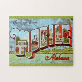 Retro Mobile Alabama Postcard Puzzle