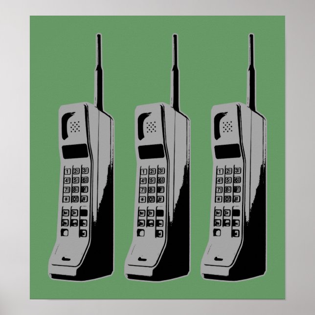 Retro Mobile Phone Graphic Poster (Vorne)