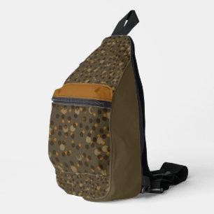 Retro Mocha Latte 1970er Jahre Bubble Dream Crossbody Bag