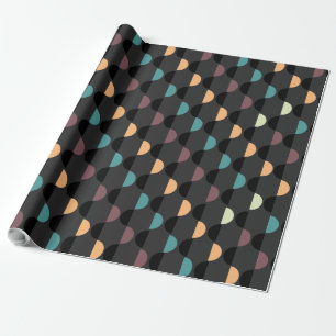 Retro-Mod-1960er-Jahre-Optische-Täuschung-Geometri Geschenkpapier