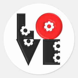 Retro Mod 3D-LIEBE Runder Aufkleber