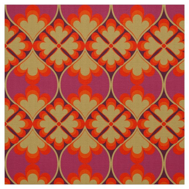 Retro Mod 60er 70er Blume Stoffmuster Stoff (Muster)
