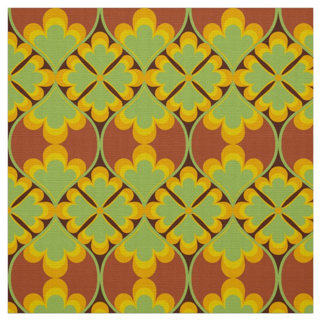 Retro Mod 60er 70er Blume Stoffmuster Stoff (Muster)