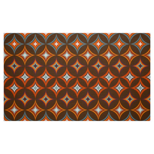 Retro Mod 60er 70er Blume Stoffmuster Stoff (Fat Quarter (45,7 x 55,9 cm))