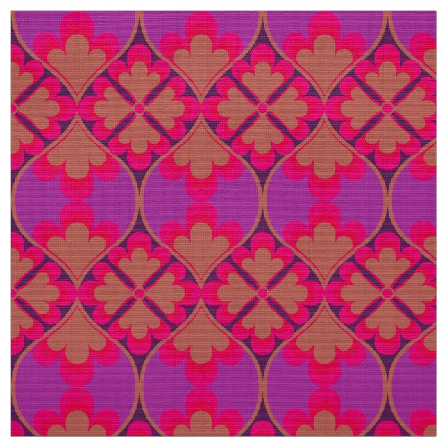 Retro Mod 60er 70er Blume Stoffmuster Stoff (Muster)