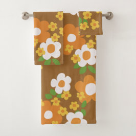 Retro Mod 60er 70er Handtuchhandtuch Set