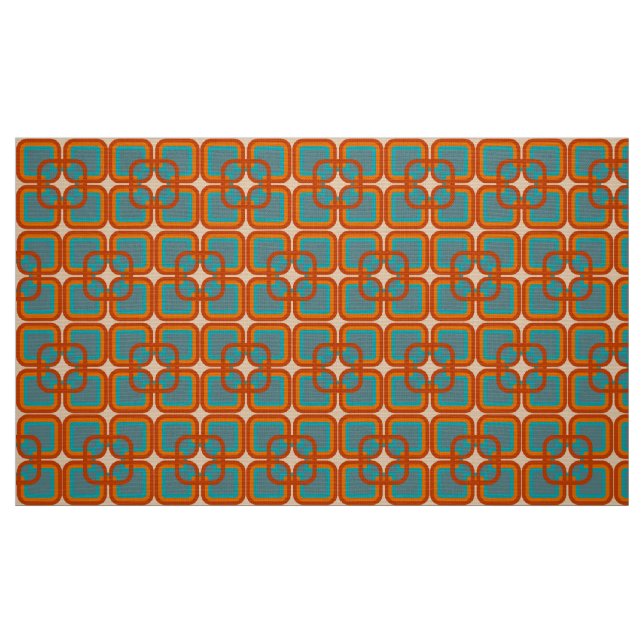 Retro Mod 60er 70er Stoffmuster Stoff (Fat Quarter (45,7 x 55,9 cm))