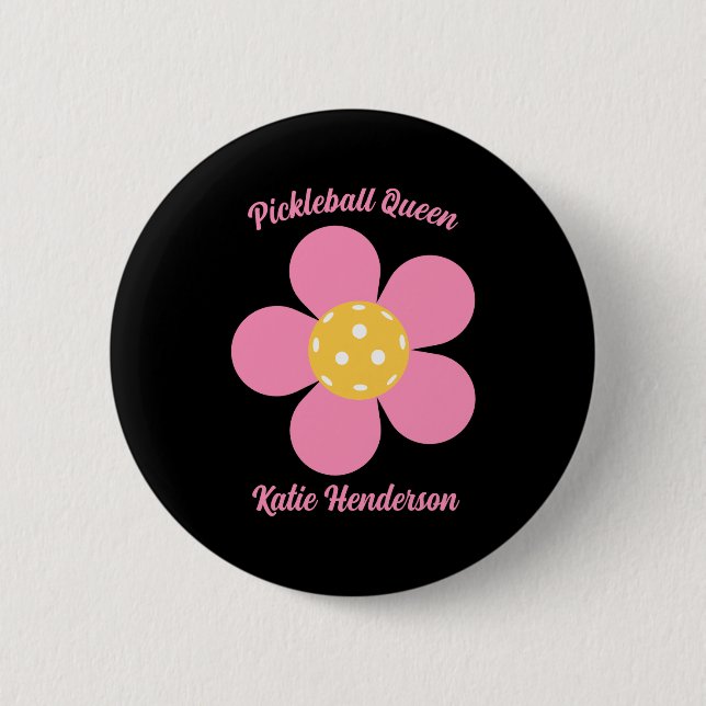 Retro Mod 70er Jahre Ckleball Blumen D  Button (Vorderseite)