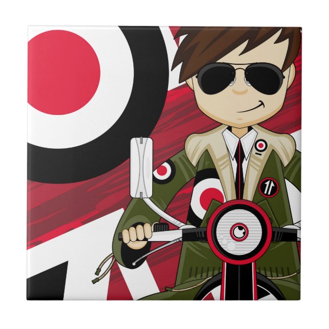 Retro Mod auf Roller Fliese (Vorderseite)