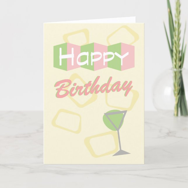 Retro Mod Birthday Card Feiertagskarte (Vorderseite)