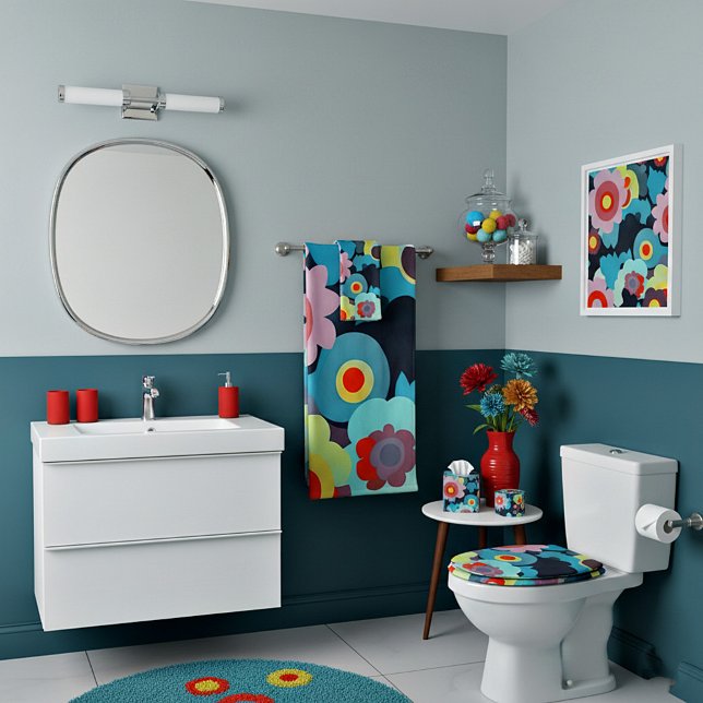 Retro-Mod-Blume Badhandtuch Set (Von Creator hochgeladen)