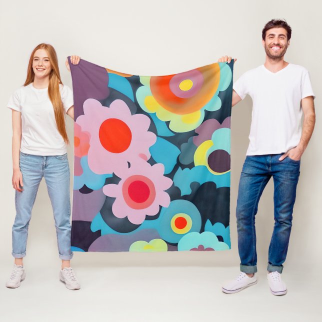 Retro-Mod-Blume Fleecedecke (Beispiel)