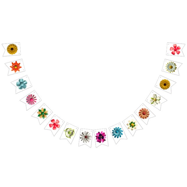 Retro MOD Blume Frühjahrsgarten Hochzeit Wimpelkette (Alle)