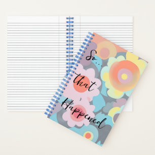 Retro-Mod-Blumen benutzerdefiniertes Journal Notizbuch